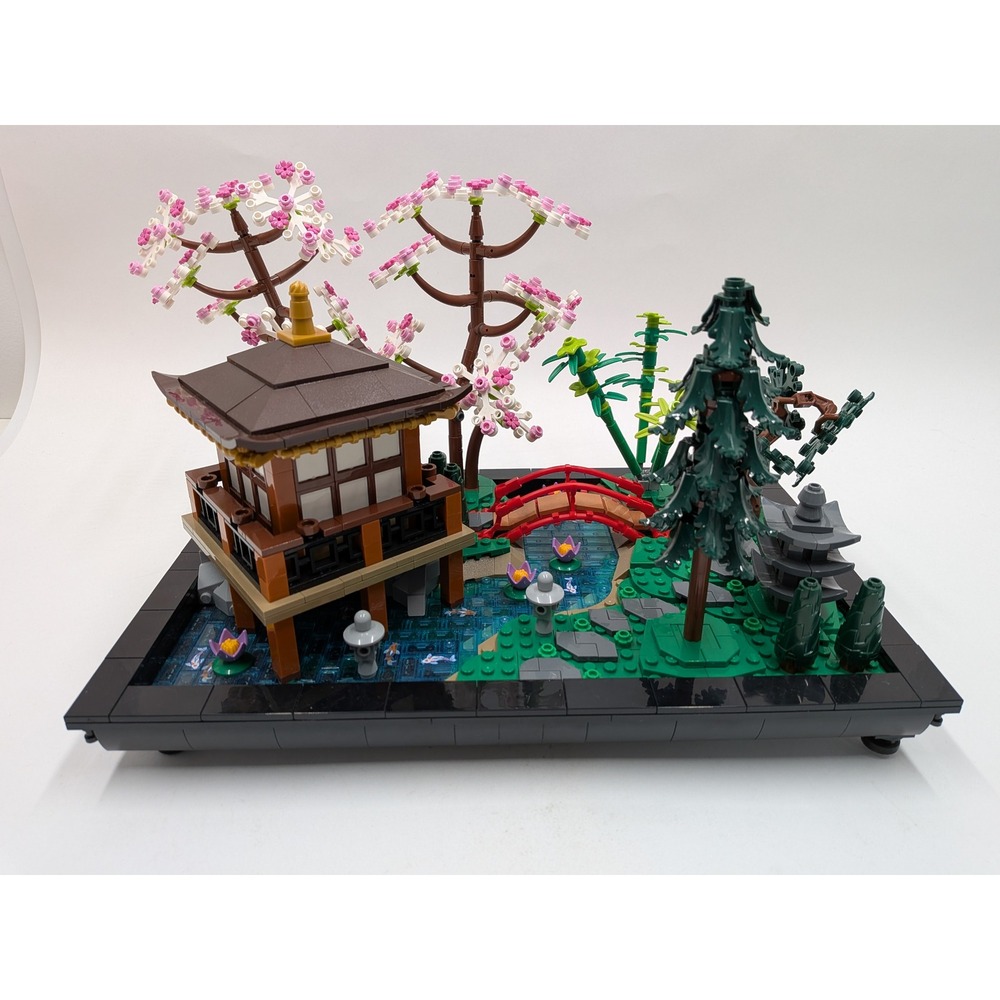 LEGO Icons Tranquil Garden 10315 Japanese Zen Garden Building Set 99% Complete